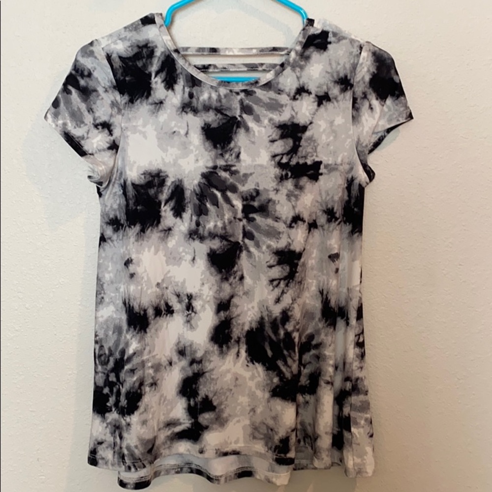 White/Black Tie Dye Top